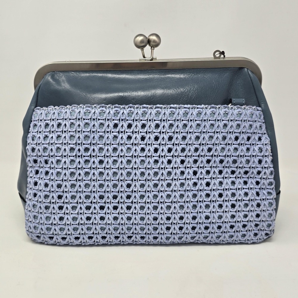 Patricia Nash Canisi Looped Weave Satchel Womens Blue Leather Kiss Lock P833437